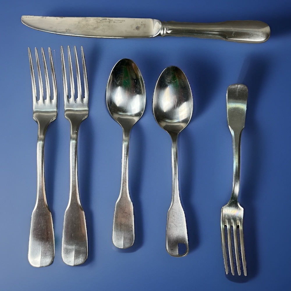 Guy Degrenne Vieux Paris Stainless Lot Knife, Fork, Spoon lot of 6